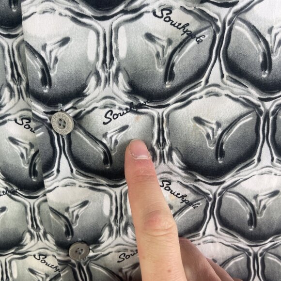 Vintage Southpole Short Sleeve Button Shirt Men's L y2k Psychedelic's AOP (READ) - Picture 11 of 16